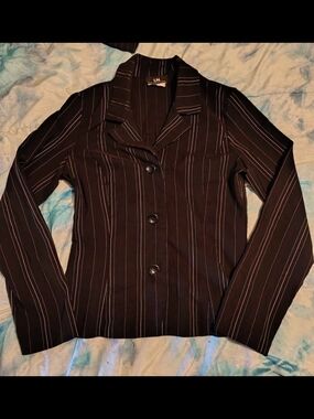 Juniors Pink Pin Striped Blazer 11
